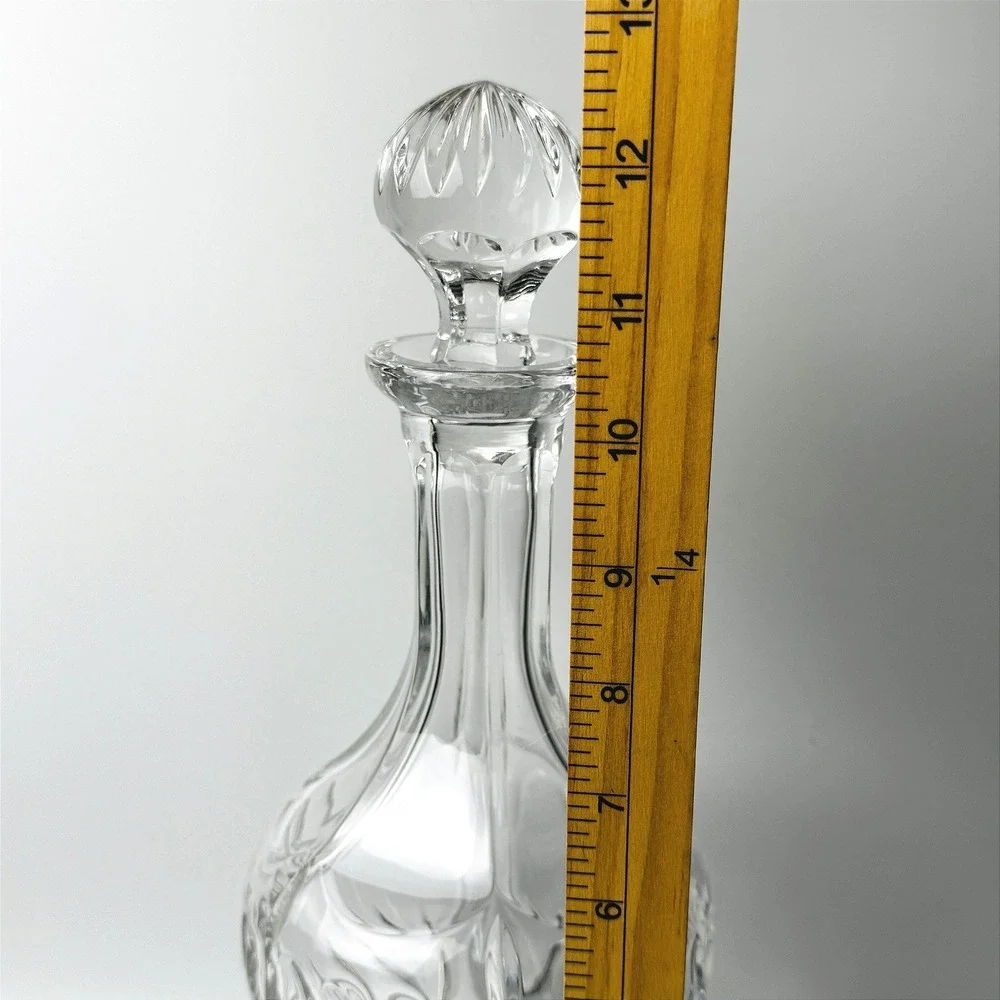 Vintage Cut Crystal Decanter Glass Stopper Whiskey Liquor Barware over 12